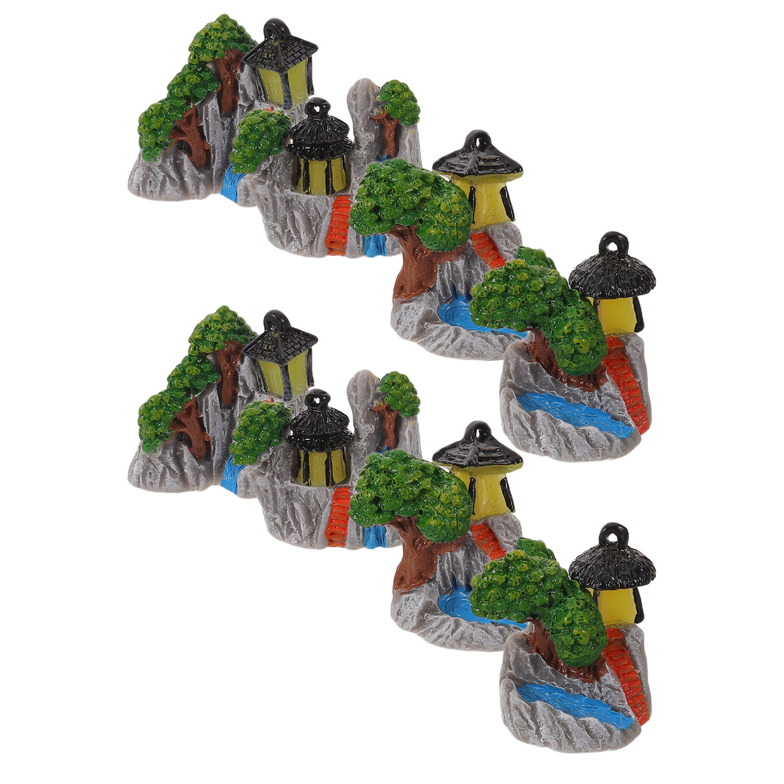 Bonsai Zen Garden Set - 8Pcs Glow Rockery Mountain Mini Set