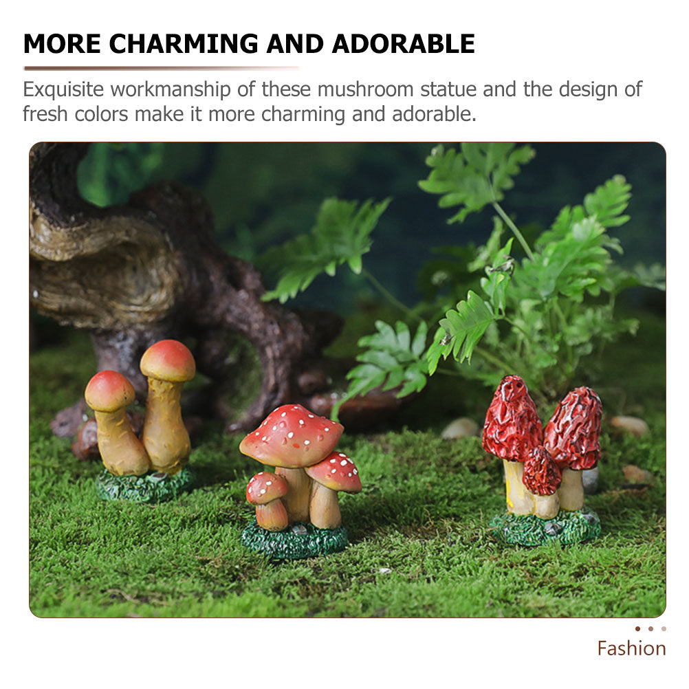 3pcs Miniature Mushroom Decor  – Bonsai Garden Decor Bewertung und Preis