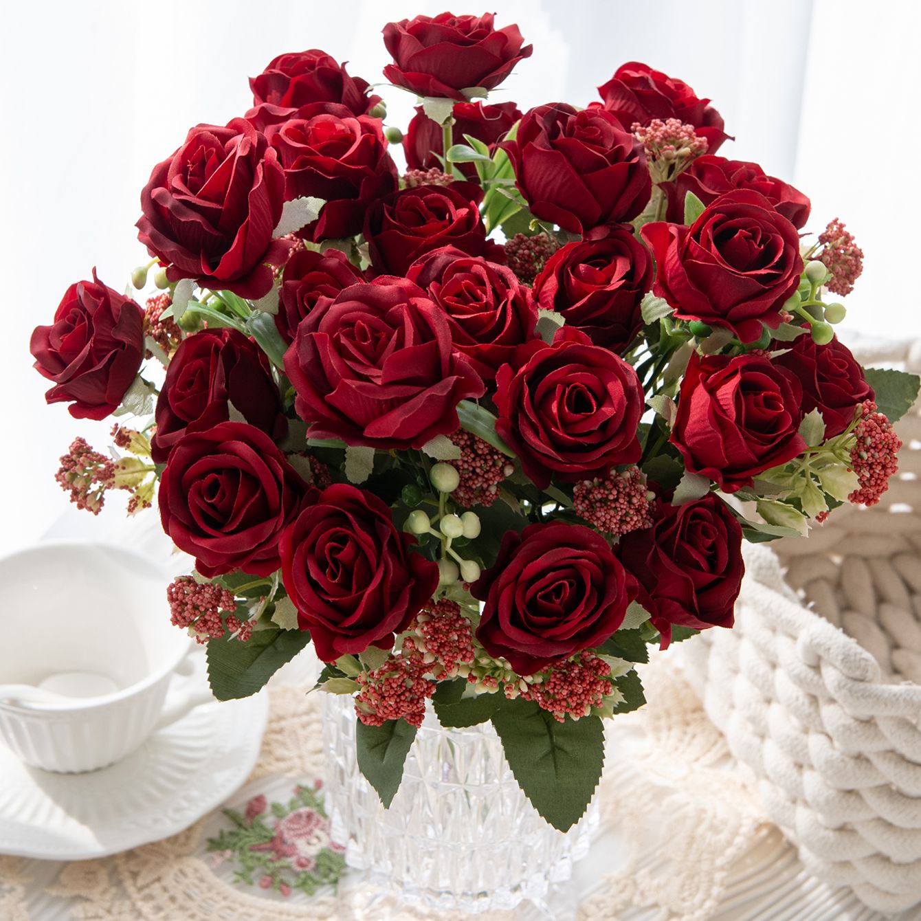 Artificial Flower Silk Rose Fe – Bonsai Garden Festival Bewertung und Preis
